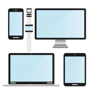Electronic devices set Illustrazione stock