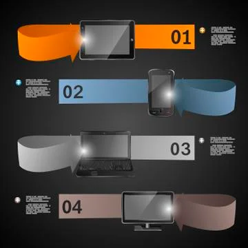 Electronic devices statistics presentation eps10 vector illustra Stock Illustration