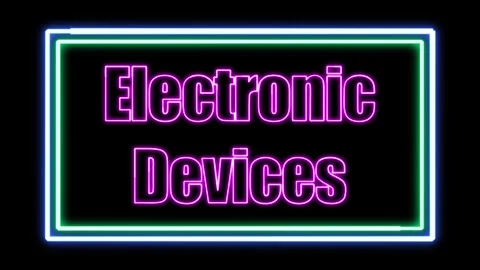 'Electronic Devices' Text Animation with Neon Glow &amp; Glowing Squares. Stock Footage 282577100