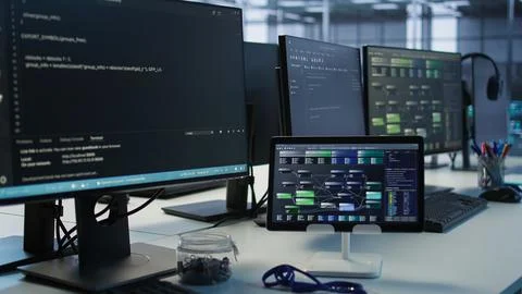 Electronic devices used in server room to ensure optimal system performance Stock Photos