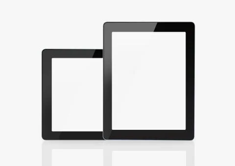 Electronic Devices with White Screens Stock Illustration