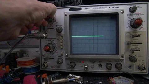 ELECTRONIC DIAGNOSTIC EQUIPMENT - OSCILLOSCOPE Version 1 of 3. Stock Footage 78306930