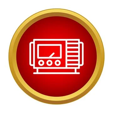 Electronic diagnostic measuring instrument icon in red circle Illustrazione stock