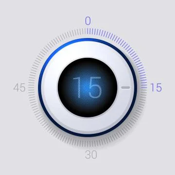Electronic Dial Timer 15 Seconds. Vector Stockillustratie