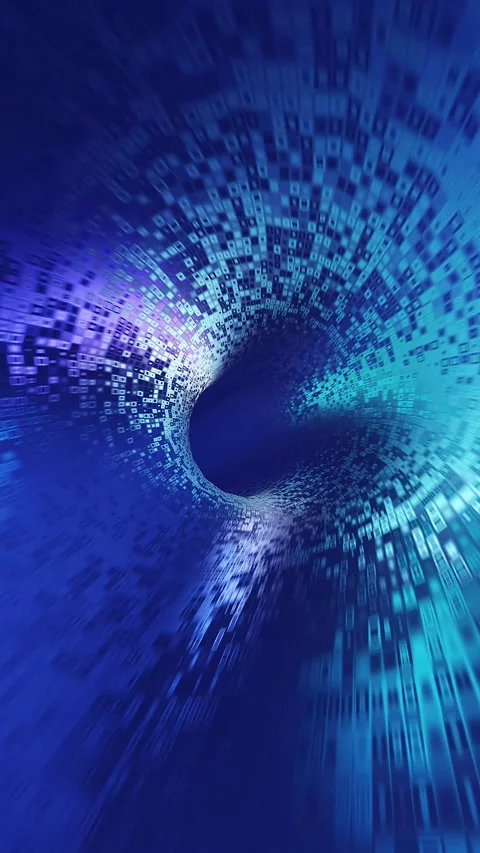 Electronic Digital Communication Tunnel Vertical Video Loop Stock Footage 212391168