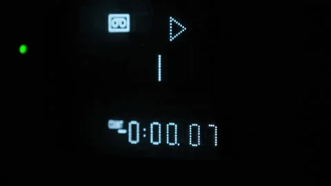 Electronic Digital Counter on the VCR Counting the Time, Retro Led indicator Stock Footage 172139187