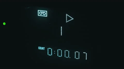 Electronic Digital Counter on the VCR Counting the Time, Retro Led indicator Stock Footage 172319385