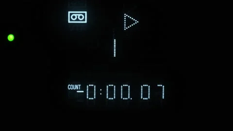 Electronic Digital Counter on the VCR Counting the Time, Retro Led indicator Stock Footage 177871928