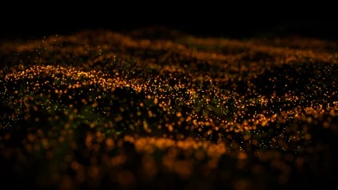 Electronic Digital Field of Particle Waves Made of Red Dots Forming Stock Footage 122788407