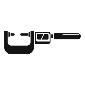 Electronic digital micrometer icon simple vector. Metal exact Stock Illustration