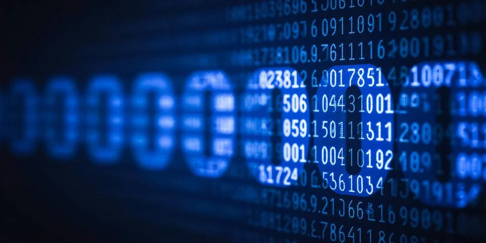 Electronic digital number display on computer monitor featuring white digit.. 写真素材