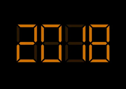 Electronic Digital Numbers 2018 Illustrazione stock