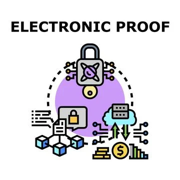 Electronic digital proofing and secure data authentication concept Stock Illustration