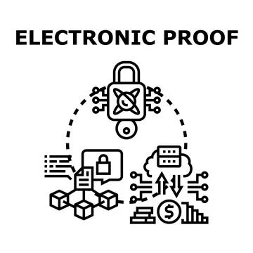 Electronic digital proofing and secure data authentication concept Stock Illustration