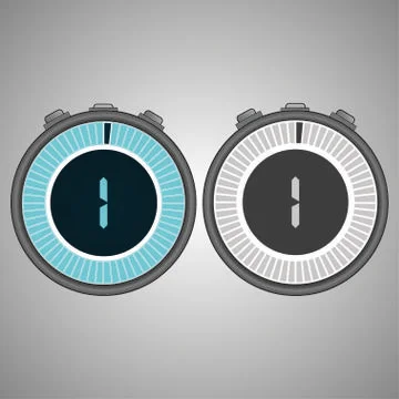 Electronic Digital Stopwatch 1 second Stock Illustration