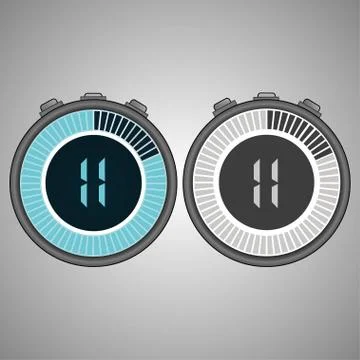 Electronic Digital Stopwatch 11 seconds Stock-Illustration