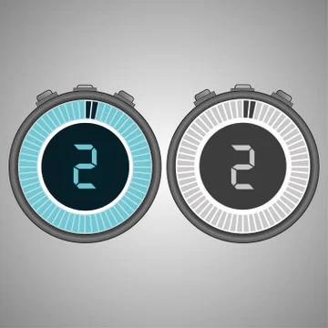 Electronic Digital Stopwatch 2 seconds Stock Illustration