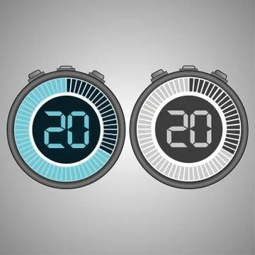 Electronic Digital Stopwatch 20 seconds Stock-Illustration