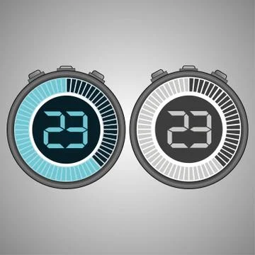 Electronic Digital Stopwatch 23 seconds Stock Illustration