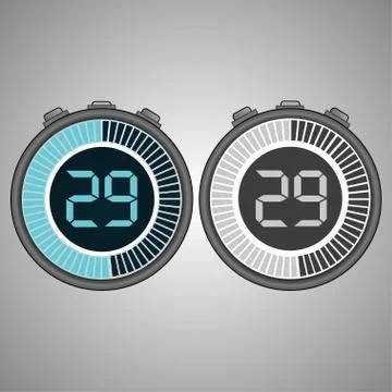 Electronic Digital Stopwatch 29 seconds Stock-Illustration