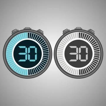Electronic Digital Stopwatch 30 seconds Stock-Illustration
