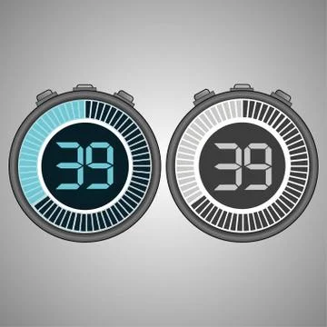 Electronic Digital Stopwatch 39 seconds Stock-Illustration