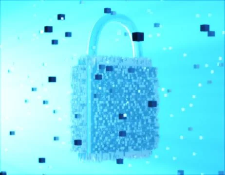 Electronic digital technology lock, data security and protection Stock Illustration