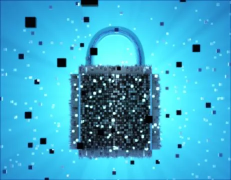 Electronic digital technology lock, data security and protection Illustrazione stock