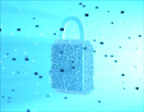 Electronic digital technology lock, data security and protection Illustrazione stock