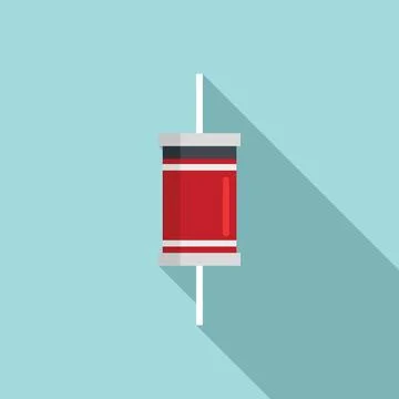 Electronic diode icon flat . Electric component Stock-Illustration
