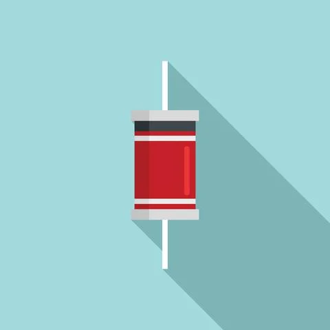 Electronic diode icon flat vector. Electric component Stock-Illustration