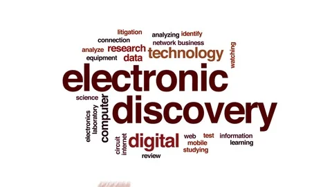 Electronic discovery animated word cloud, text design animation. Stock Footage 81313810