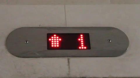 Electronic display in the elevator Stock Footage 22674073