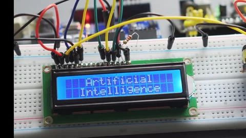 Electronic display with the inscription Artificial intelligence Stock Footage 289231458