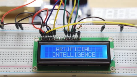 Electronic display with the inscription Artificial intelligence Stock Footage 289566977