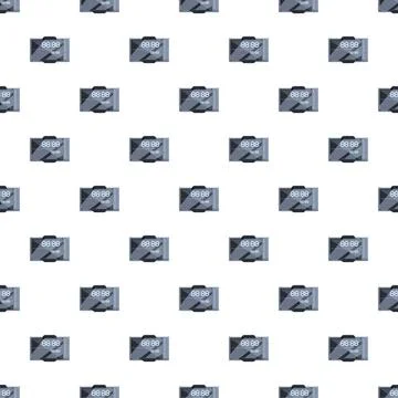 Electronic display seamless pattern showing digital clocks Stock Illustration