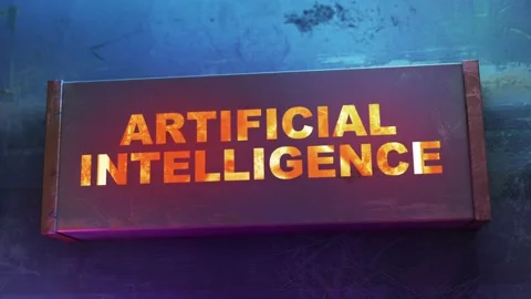 Electronic display showing red light message Artificial Intelligence Stock Footage 263988941