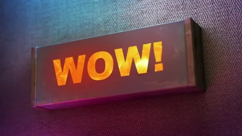 Electronic display showing red light message Wow! Stock Footage 263988960