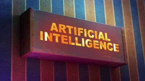 Electronic display showing red light message Artificial Intelligence Stock Footage 263988968