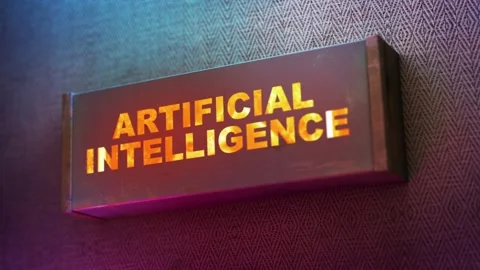 Electronic display showing red light message Artificial Intelligence Stock Footage 263988974