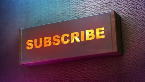 Electronic display showing red light message Subscribe Stock Footage 264501899
