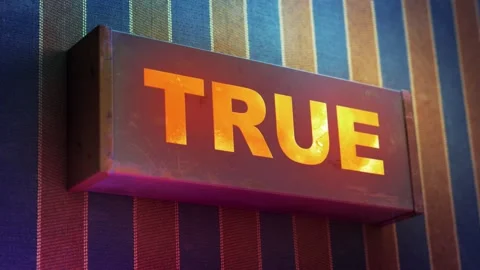 Electronic display showing red light message True Video stock 264828109