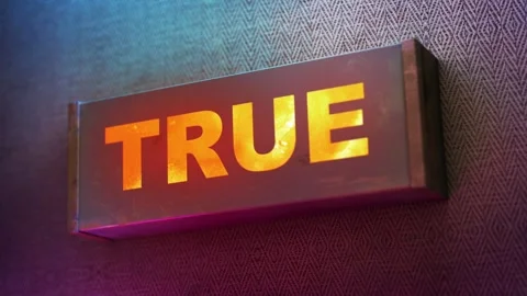 Electronic display showing red light message True Video stock 264828123