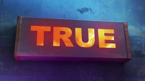 Electronic display showing red light message True Video stock 264828189