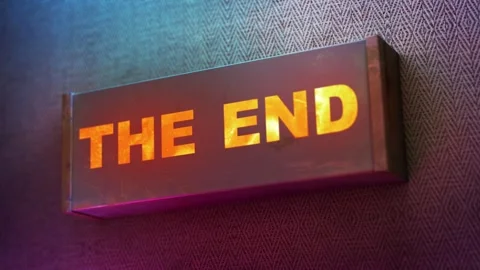 Electronic display showing red light message The End Stock Footage 265069460