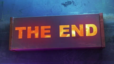 Electronic display showing red light message The End Stock Footage 265069548