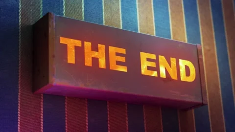 Electronic display showing red light message The End Stock Footage 265069631