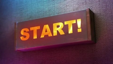 Electronic display showing red light message START! Stock Footage 268596642