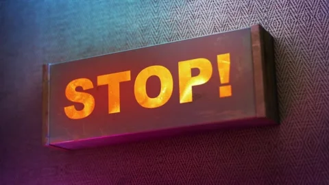 Electronic display showing red light message STOP! Stock Footage 268596690