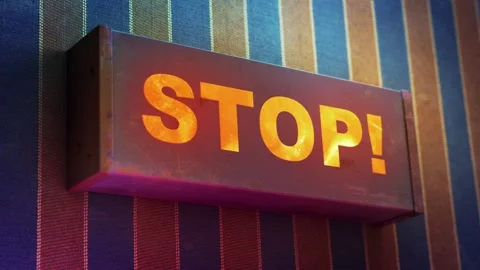 Electronic display showing red light message STOP! Stock Footage 268596691